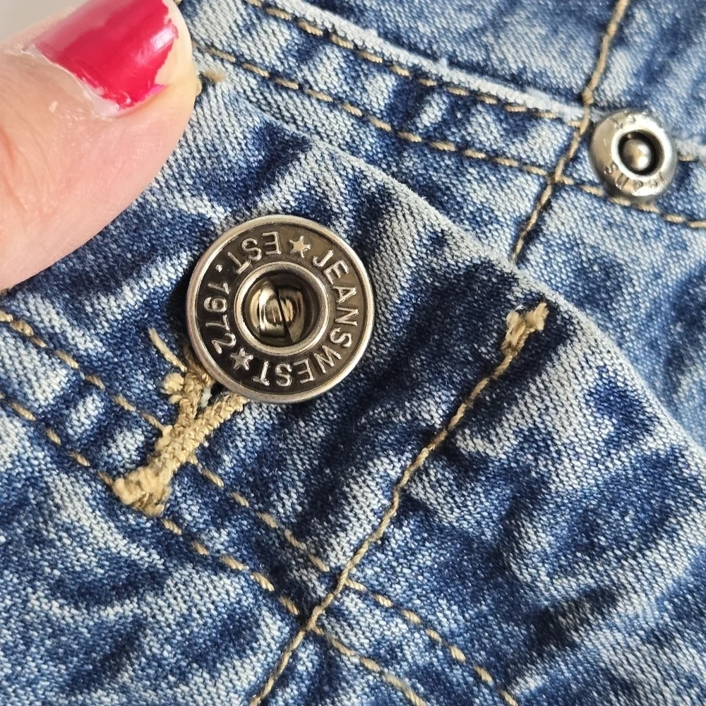 Jeanswest 90s y2k stretch denim midi skirt vintage asymetric sz 30US or 10Aus - Picture 4 of 11